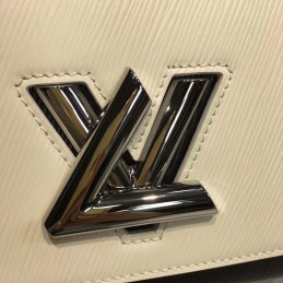 Replica Louis Vuitton White Black Trim Twist MM