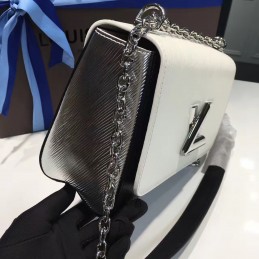 Replica Louis Vuitton White Black Trim Twist MM