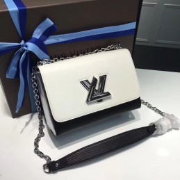 Replica Louis Vuitton White Black Trim Twist MM