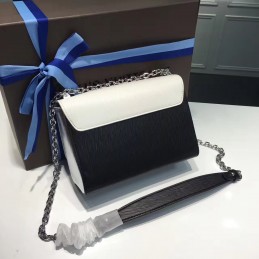 Replica Louis Vuitton White Black Trim Twist MM