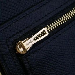 Replica Hermes Black Bearn Compact Wallet Silver Hardware