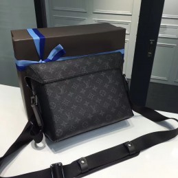 Replica Louis Vuitton Black Monogram Eclipse Black Trim Messenger PM Voyager
