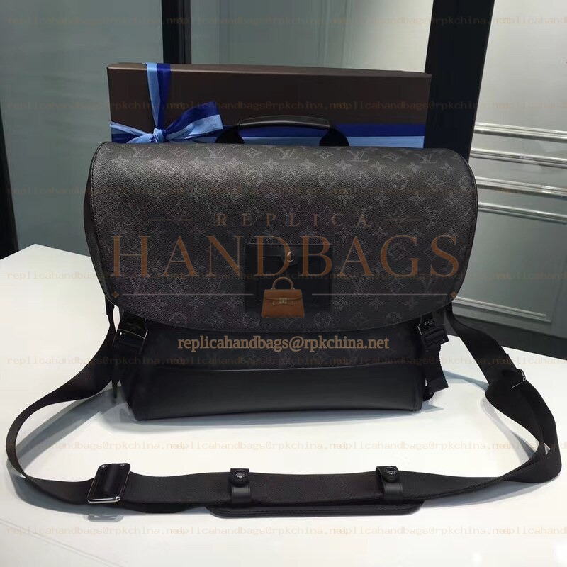 Replica Louis Vuitton Black Monogram Eclipse Messenger MM Voyager