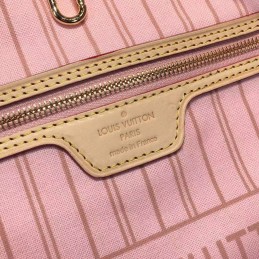 Replica Louis Vuitton White Damier Azur Pink Graphic Neverfull MM
