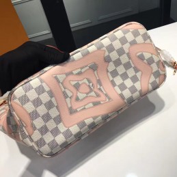 Replica Louis Vuitton White Damier Azur Pink Graphic Neverfull MM