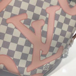 Replica Louis Vuitton White Damier Azur Pink Graphic Neverfull MM