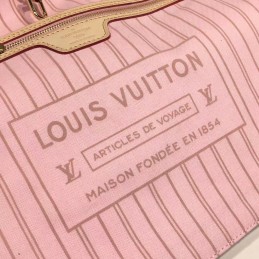 Replica Louis Vuitton White Damier Azur Pink Graphic Neverfull MM