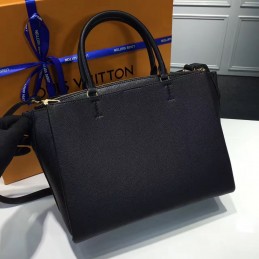 Replica Louis Vuitton Black Textured Lockmeto Bag