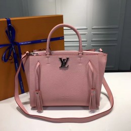 Replica Louis Vuitton Pale Pink Textured Lockmeto Bag