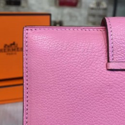 Replica Hermes Pink Bearn Compact Wallet Silver H Hardware