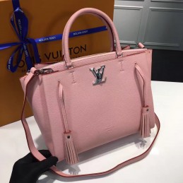 Replica Louis Vuitton Pale Pink Textured Lockmeto Bag