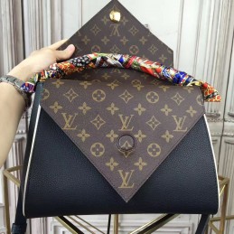Replica Louis Vuitton Black Brown Monogram Double V Bag