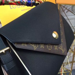 Replica Louis Vuitton Black Brown Monogram Double V Bag