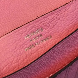 Replica Hermes Pink Bearn Compact Wallet Silver H Hardware