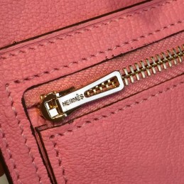 Replica Hermes Pink Bearn Compact Wallet Silver H Hardware