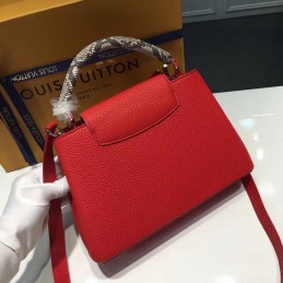 Replica Louis Vuitton Red Textured Capucines MM