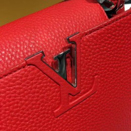 Replica Louis Vuitton Red Textured Capucines MM