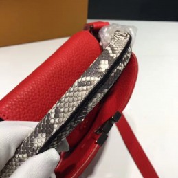 Replica Louis Vuitton Red Textured Capucines MM