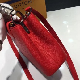 Replica Louis Vuitton Red Textured Capucines MM