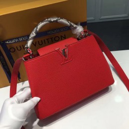 Replica Louis Vuitton Red Textured Capucines MM