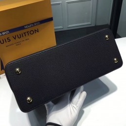 Replica Louis Vuitton Black Textured Capucines MM