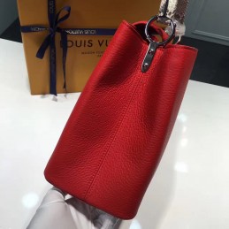 Replica Louis Vuitton Red Textured Capucines BB