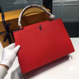 Replica Louis Vuitton Red Textured Capucines BB