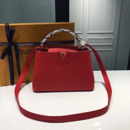 Replica Louis Vuitton Red Textured Capucines BB