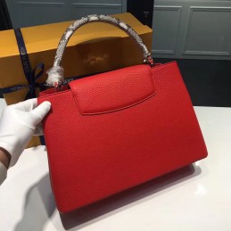 Replica Louis Vuitton Red Textured Capucines BB