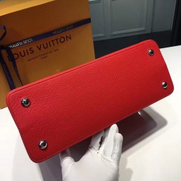 Replica Louis Vuitton Red Textured Capucines BB