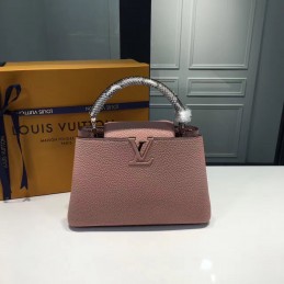 Replica Louis Vuitton Pale Pink Textured Capucines BB