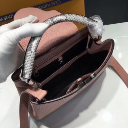 Replica Louis Vuitton Pale Pink Textured Capucines BB