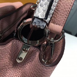 Replica Louis Vuitton Pale Pink Textured Capucines BB
