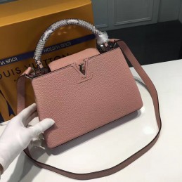 Replica Louis Vuitton Pale Pink Textured Capucines BB