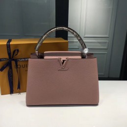 Replica Louis Vuitton Rose Pink Textured Capucines MM
