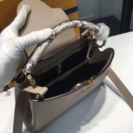 Replica Louis Vuitton Light Taupe Textured Capucines BB