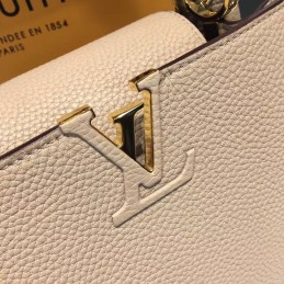 Replica Louis Vuitton Light Taupe Textured Capucines BB