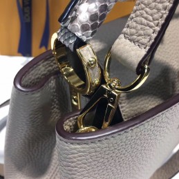 Replica Louis Vuitton Light Taupe Textured Capucines BB