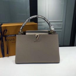 Replica Louis Vuitton Gray Textured Capucines MM