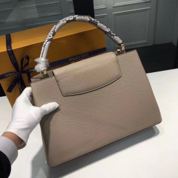Replica Louis Vuitton Gray Textured Capucines MM