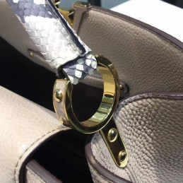 Replica Louis Vuitton Gray Textured Capucines MM