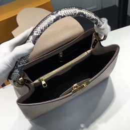 Replica Louis Vuitton Gray Textured Capucines MM