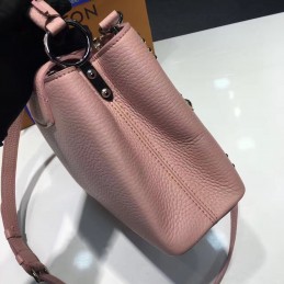 Replica Louis Vuitton Rose Pink Floral Studded Capucines BB