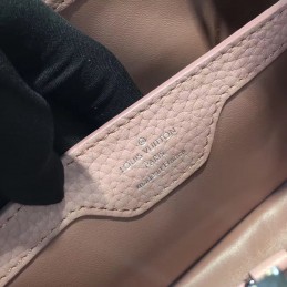 Replica Louis Vuitton Pale Pink Floral Studded Capucines PM