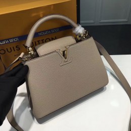 Replica Louis Vuitton Dark Taupe Textured Capucines BB