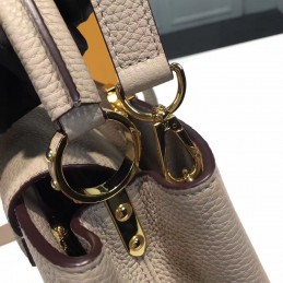 Replica Louis Vuitton Dark Taupe Textured Capucines BB