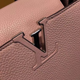 Replica Louis Vuitton Rose Pink Textured Capucines PM