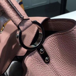 Replica Louis Vuitton Rose Pink Textured Capucines PM