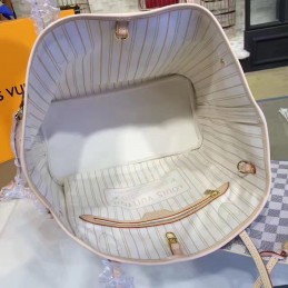 Replica Louis Vuitton White Damier Azur Beige Interior Neverfull MM