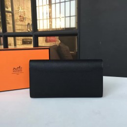 Replica Hermes Black Constance Long Wallet